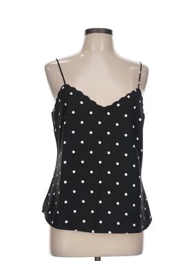 J. Crew Black & White Polka Dot Scalloped Cami